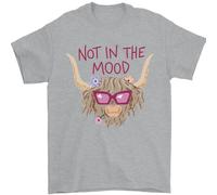 Not IN The Mood Divertente Highland Mucca Uomo T-Shirt 100% Cotone