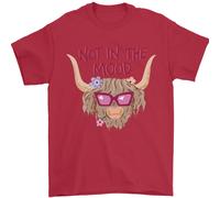 Not IN The Mood Divertente Highland Mucca Uomo T-Shirt 100% Cotone