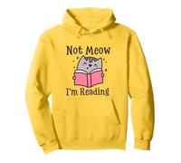 Not Meow I'm Reading Cat & Book Cat Lover and Love Reading Felpa con Cappuccio