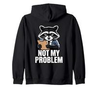 Not My Problem Angry Raccoon Divertente Sarcastico Umore Felpa con Cappuccio