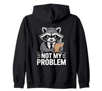 Not My Problem Angry Raccoon Divertente Sarcastico Umore Felpa con Cappuccio