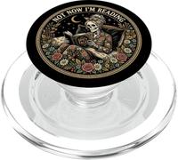 Not Now I'm Reading Book Goth Skeleton Horror Bookish Gothic PopSockets PopGrip per MagSafe
