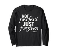 Not Perfect Just Forgiven 1 John 1: 9 Christian Quote Maglia a Manica