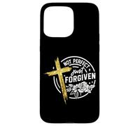 Not Perfect Just Forgiven Croce Flower Custodia per iPhone 15 Pro Max