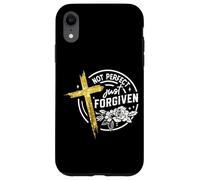 Not Perfect Just Forgiven Croce Flower Custodia per iPhone XR