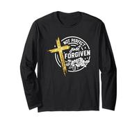 Not Perfect Just Forgiven Croce Flower Maglia a Manica