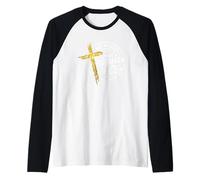 Not Perfect Just Forgiven Croce Flower Maglia con Maniche Raglan