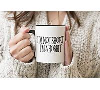 Not Short Im Hobbit Lord Of The Rings Lotr Black Handle Mug Coffee Tea Mug 312ml Cup