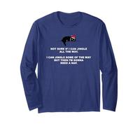 Not Sure If I Can Jingle all The Way - Cat Funny Christmas Maglia a Manica