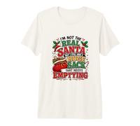 Not The Real Santa Funny Cheeky Christmas Doppio significato Maglietta Premium