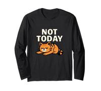 Not Today Cat Lazy Mood - Grafica Divertente e Rilassante Maglia a Manica