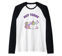 Not Today - Completo da Notte Ufficiale Kawaii con Unicorno Maglia con Maniche Raglan