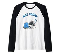 Not Today - Completo da Notte Ufficiale per Dormire, Motivo: Gatto Kawaii Maglia con Maniche Raglan