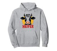 Not Today Heifer Funny Mucca Sassy Farm Animal Felpa con Cappuccio, Unisex per Adulti, Grigio Melange, XL