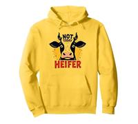 Not Today Heifer Funny Mucca Sassy Farm Animal Felpa con Cappuccio, Unisex per Adulti, Limone, S