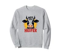 Not Today Heifer Funny Mucca Sassy Farm Animal Felpa, Unisex per Adulti, Grigio Melange, XXL