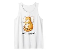 Not Today Lazy Sleeping Orange Cat Meme Funny Morning Mood Canotta
