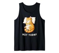 Not Today Lazy Sleeping Orange Cat Meme Funny Morning Mood Canotta