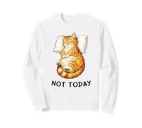 Not Today Lazy Sleeping Orange Cat Meme Funny Morning Mood Felpa