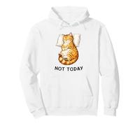 Not Today Lazy Sleeping Orange Cat Meme Funny Morning Mood Felpa con Cappuccio