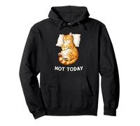 Not Today Lazy Sleeping Orange Cat Meme Funny Morning Mood Felpa con Cappuccio