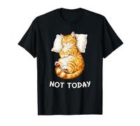 Not Today Lazy Sleeping Orange Cat Meme Funny Morning Mood Maglietta
