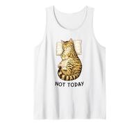 Not Today Lazy Sleeping Tabby Cat Meme Funny Morning Mood Canotta