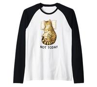 Not Today Lazy Sleeping Tabby Cat Meme Funny Morning Mood Maglia con Maniche Raglan
