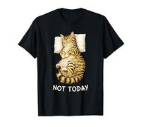Not Today Lazy Sleeping Tabby Cat Meme Funny Morning Mood Maglietta