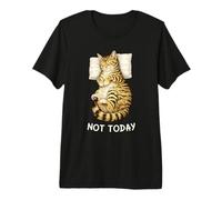 Not Today Lazy Sleeping Tabby Cat Meme Funny Morning Mood Maglietta Premium