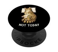 Not Today Lazy Sleeping Tabby Cat Meme Funny Morning Mood PopSockets PopGrip Adesivo