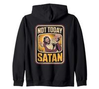 Not Today Satan Funny Jesus Christian Retro Felpa con Cappuccio