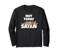 Not Today Satan Gatto del Bengala Maglia a Manica