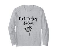 Not Today Satana Divertente Floreale Maglia a Manica