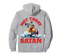 Not Today Satana Gesù Basket Meme Divertente Felpa con Cappuccio