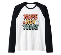 Not Today Shirt Funny Lazy Mood Cat Coffee Citazione Maglia con Maniche Raglan