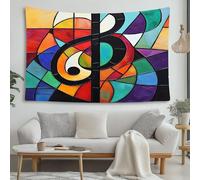 Nota astratta Arazzo da Parete Colore dei cartoni animati Arazzo da Parete Grande Utilizzato in Camera da Letto Soggiorno Copriletto Decorazione Murale 230x210