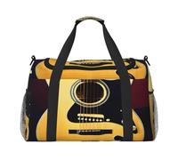 Nota Chitarra Stampa Borsa da Palestra Grande Capacità Mano Carry Bag Pieghevole Carry On Tote per Attività All'aperto