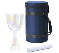 Nota Ciotola di cristallo per il canto, 432Hz, 7 pollici, maniglia di luce cosmica for yoga, meditazione, guarigione sonora, ciotola con suono chiaro, martello e maniglia, custodia inclusa(D Note)