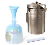 Nota Ciotola di cristallo per il canto, 440Hz, ciotola sonora colorata for yoga, meditazione e guarigione sonora, ciotola blu sfumata con martello e custodia for il trasporto(8 inch D Note)