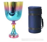 Nota Ciotola di cristallo per il canto, Calice di cristallo portatile da 7 pollici, elettrolitico 440 Hz, supporto for meditazione, allevia la fatica e l'ansia, con custodia for il trasporto, percusso