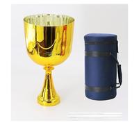 Nota Ciotola di cristallo per il canto, Calice di cristallo portatile da 7 pollici, placcato oro elettrolitico a 432 Hz, con custodia for il trasporto, percussore in acrilico, for meditazione yoga, gu