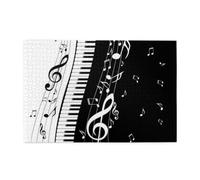Nota musicale 1 su un tocco di pianoforte nero e bianco