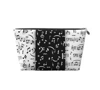Nota musicale bianca e nera, Borsa da toilette Borsa per trucco Borsa per cosmetici Borsa da toilette da viaggio portatile