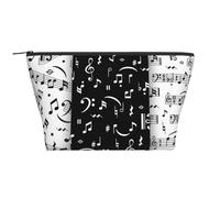 Nota musicale bianca e nera, Borsa da toilette Borsa per trucco Borsa per cosmetici Borsa da toilette da viaggio portatile