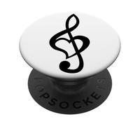 Nota musicale, chiave di basso, chiave di violino, cuore, amore, amanti e artisti PopSockets PopGrip Adesivo