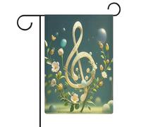 Nota musicale Floreale Giardino Bandiera Casa Prato Cartello di Benvenuto Banner Doppio Lato Piccole Bandiere Personalizzate per Piscina Cortile Esterno Decorazione Della Parete Della Casa 31 X 47