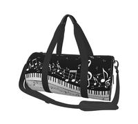 Nota musicale in bianco nero, Borsone da viaggio di grande capacità Borsa rotonda Borsa da viaggio sportiva Borsa da viaggio Borsa da fitness
