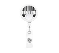 Nota musicale Modello di pianoforte Porta badge retrattile Porta carte d'identità con clip per infermiere Studente Impiegato