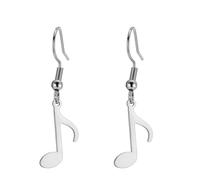 Nota musicale Orecchini a cerchio Treble Clef Dangle Orecchini a goccia Gioielli a tema musicale Regali di apprezzamento per l'insegnante amante della musica (ottava nota argento)